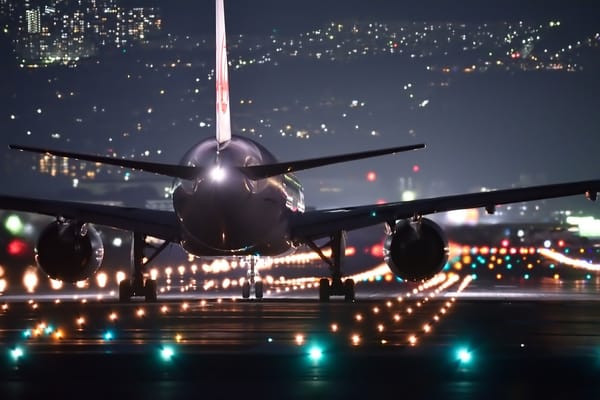 airplane at night