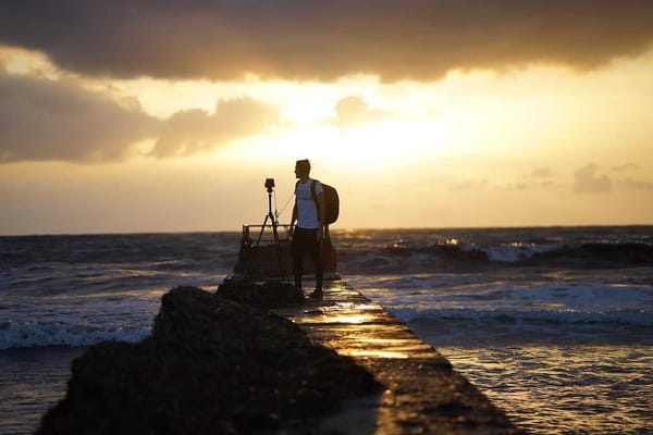 foreign tourist near the sea